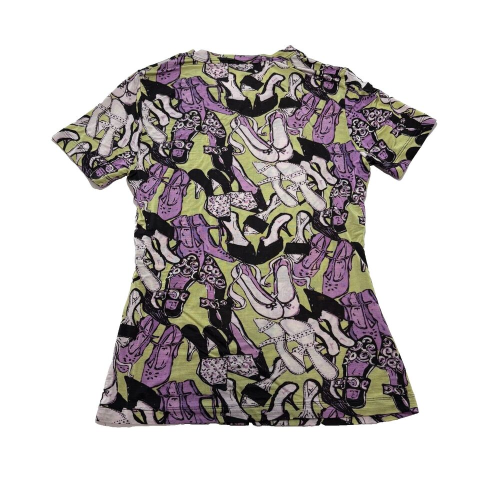 Vintage Y2K Graphic Baby Tee Heels Print Going Out Printed Mesh Top Fitted Small
